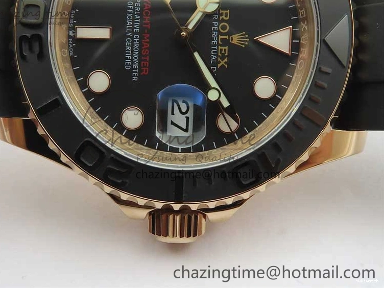 Black on 126655 Black 1:1 Bezel VS3235 Yacht-Master Edition Best Rubber Strap Ceramic RG 3EF 0415